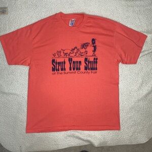 Vintage Hanes Strut Your Stuff At The Summit County Fair T-Shirt: Size XL